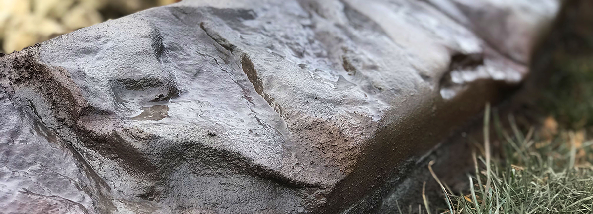 Natural stone curbing up close