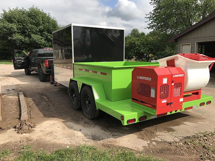 Trailer used for curbing jobs